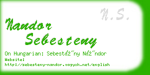 nandor sebesteny business card